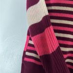 In Cashmere Pink Burgundy Stripe Long Sleeve Light Weight‎ Sweater XS Photo 5