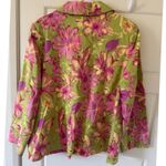 Vintage Susan Graver Sz 18 Womens pink green floral satin lined button blazerY2K Photo 1