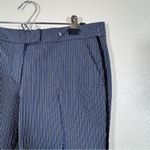 Akris Punto  Blue Striped Ankle Straight Leg Trouser Dress Pants Womens 8 Preppy Photo 12