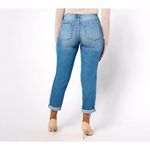 LOGO By Lori Goldstein  Shadow Patch Boyfriend Jeans Size 10 Photo 1