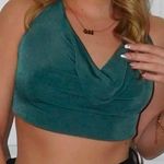 Garage Green Halter Backless Top Photo 2