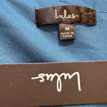 Lulus Elegant Dark Teal Blue Satin Asymmetrical Tie Front Dress Women’s M – NWT Photo 9