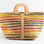 Antik Kraft  Tote Purse Women Large Rainbow Boho Beach‎ Hippie Woven Jute Photo 0