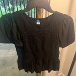 Old Navy  Black Smocked Ruffled Blouse Photo 0