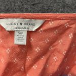 Lucky Brand Mila Wrap Coral Shortsleeve Coral Polka dot ruffle dress size Small Photo 5