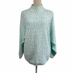 Vintage One Step Up Popcorn Knit Mock Neck Grandma Grandpa Kawaii Sweater Green Size M Photo 1