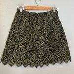 J.Crew  Women’s Navy Neon Green Lace Overlay‎ Mini Skirt Photo 6