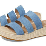 Eileen Fisher  NEW Mayla Denim Three-Band Wedge Espadrilles Sandals Size‎ 9 Photo 0