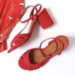 Ba&sh  Red Camelia Block Sandals Photo 0