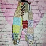 Kathmandu Imports  PATCHWORK BOHO HAREM SMOCKED WAIST PULL ON 100% COTTON PANTS Photo 1