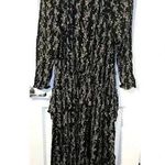 ZARA  Maxi Dress Size M Black Red/Pink Floral Chiffon Long Sleeve Lined Ruffled Photo 0