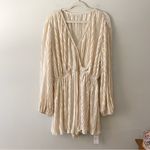 Cupshe Apricot Blouson Sleeve Wide-Leg Romper XL NWT (Retail $85) Beige Shimmer Dress Photo 1