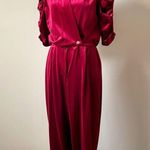 BENSON E SMITH | Vintage Red Velour Jumpsuit Sz L Size L Photo 5