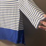 Talbots Blue and Cream Striped Long Sleeve Top medium cotton color block Photo 1