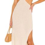 L'Academie Magnolia Linen Midi Dress in Tan Halter Open Back Sz Small Photo 0