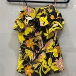 Who What Wear Women’s Yellow Black Floral Ruffle Tank Top Blouse Sz S Photo 0