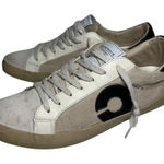 Corina Women’s Size 41 10.5 Taupe White Navy Blue C Distressed Low Top Sneakers Gray Photo 0