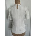 Madewell Womens Calla Snowy Lace Short Elbow Sleeve Knit Top White Size XS Photo 2