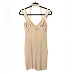 Bebe  Bodycon bandage halter Strappy Midi dress Nude medium SEXY Photo 1