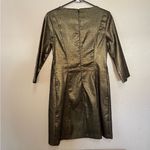 ZARA Trafalac Metallic Bronze/Gold Mini Dress 3/4 Sleeve Size Large Bodycon Photo 1