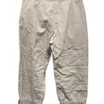 Woolrich  Womens 12 Pants 1404 Stone Flat Front Cotton Cropped Drawstring Pockets Photo 3