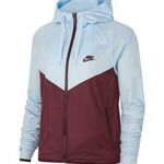 Nike  Women’s Sz XS Windrunner Colorblock Hooded Jacket  Light Blue Maroon Photo 0