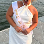 Halter neck white pearl dress Size L Photo 0