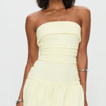 Princess Polly  Mousse Mini Dress Lemon Photo 0