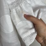 Chico's Chico’s White Textured Dot Lace Trim Blouse Boho Cottagecore Size 4 Photo 7