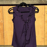 Elie Tahari WOMEN'S  PURPLE SILK RUFFLE‎ BLOUSE TOP XS Light Spring Summer Fairy Photo 0