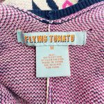 Flying Tomato Boho Aztec Sweater Kimono Size Medium Tan Navy Hot Pink Southwest Photo 7