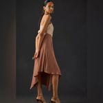 Anthropologie NWT By  Faux Leather One-Shoulder Asymmetrical Midi Dress Size 8 Photo 3
