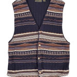 Croft & Barrow Vintage Women’s XL Cotton Knit Vest Multicolor Casual V-Neck Photo 0