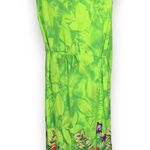 Jane Ashley Vintage Green Tropical Floral Dress Sleeveless Rayon Resort Wear 2X Photo 3
