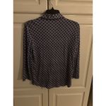 J. McLaughlin  Blue Geometric Print Button Down Shirt XS Linen Blend Photo 2