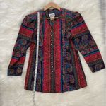 Lady Carol Petites Vintage Paisley Shoulder Pad Skirt Suit Set 14 Red Photo 5