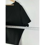 Cider  Black Ribbed Knit V-Neck Short Sleeve Top 4X Photo 6