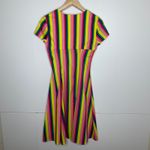 STAUD Alice Tie-front Striped Stretch-cotton Poplin Dress In Pink Stripe Photo 14