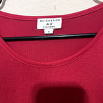 Match Stick Red Dress Lace Trim Long Sleeve Holiday Mini Jersey knit Argus sz S Photo 3