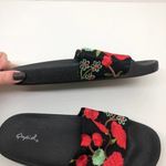 Qupid Booboo Open Toe Slide Sandal embroidered Photo 3