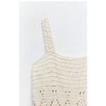 ZARA  Crochet Knit Maxi Dress Sleeveless Ivory Beige Beach Cover Up Medium Photo 2