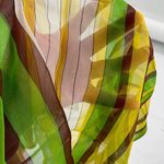 Vintage made in Japan hand rolled crepe scarf Green Photo 8