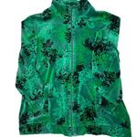 Y2K Velour Track Jacket Women's Medium Green Black Punk Skater Grunge Whimsigoth Photo 9