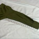 Free People Olive Green Beside You Cotton Shortall Long Sleeve Open Back Romper Photo 4