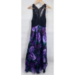 Jump Apparel Floral High Low Formal Prom Dress Lace Racerback Black Size 7/8 Photo 4