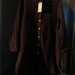 NEW Aruba Blue Women’s 100% Cotton Button Up Shirt Sz L Size L Photo 3