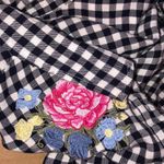 Como vintage  large gingham floral flannel top Photo 10