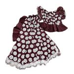 HANDMADE Lace African Style Formal Top Skirt Burgundy White Hand Crafted Size M Photo 8