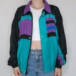 Vintage 70s Peter Et Jon Colorblock Silk Windbreaker Jacket Size M Photo 2