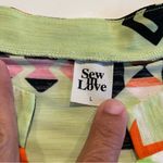 Sew in Love Aztec Design Shirt women’s size Large lime green black v Photo 7